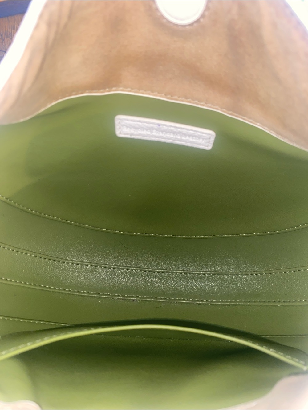 Songmont Luna Ivory white Vegan Leather Hobo Bag w/Gold Hardware No Long Strap - Picture 12 of 12
